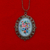 Подвеска на цепочке, металл с линзой