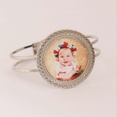 Браслет, металл с линзой