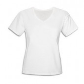 Фото на женской футболке V-ворот